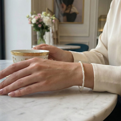 Dainty Freshwater Seed Pearl Bracelet | Minimalist Stacking Jewellery